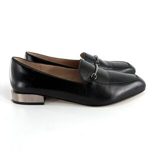 27 Edit Naturalizer Rita Bit Leather Loafers Womens 7W Black Slip On